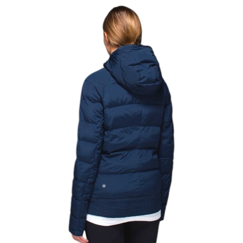 LULULEMON Fluffed Up Puffer Pullover Inkwell Goose Down Hoodie Jacket Size 6 - Picture 2 of 11